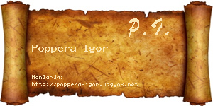 Poppera Igor névjegykártya